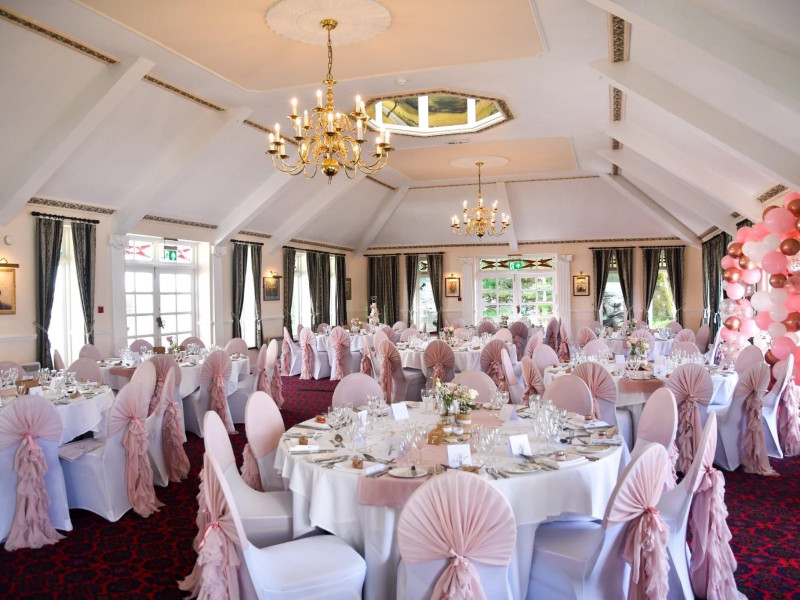 Room set up for a Wedding Breakfast