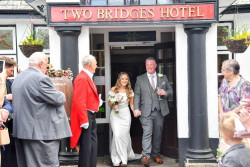 Richard Palmer - bride and groom outside