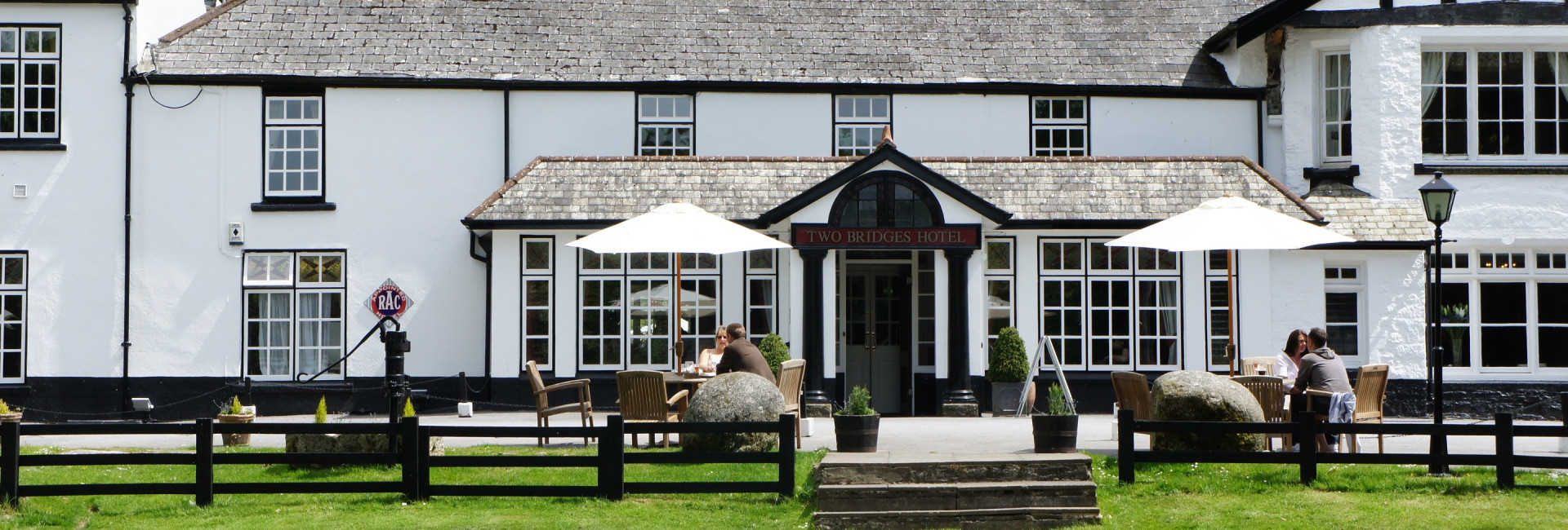 Front view of Two Bridges Hotel