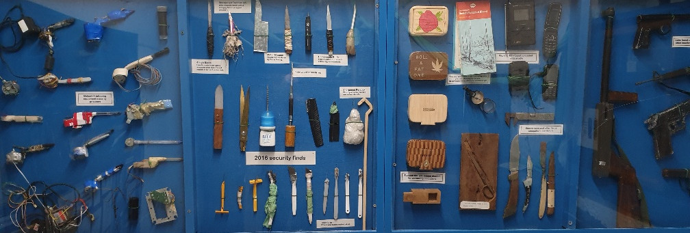 Display of contraband at Dartmoor Prison Museum