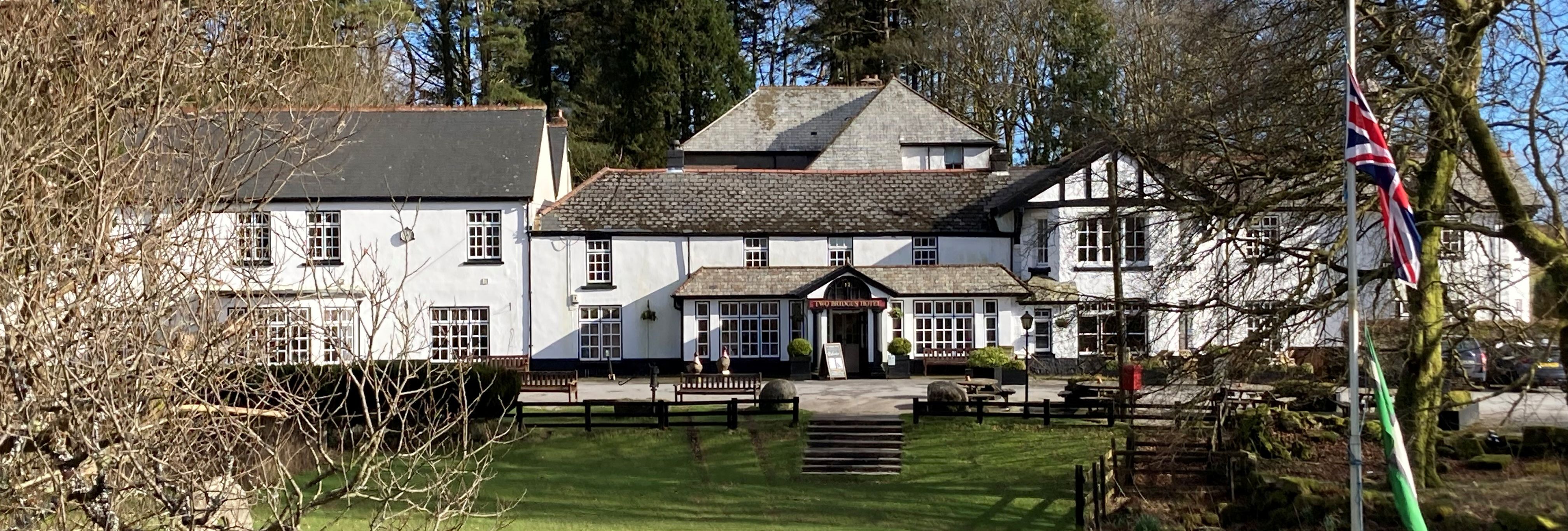 Front view of Two Bridges Hotel