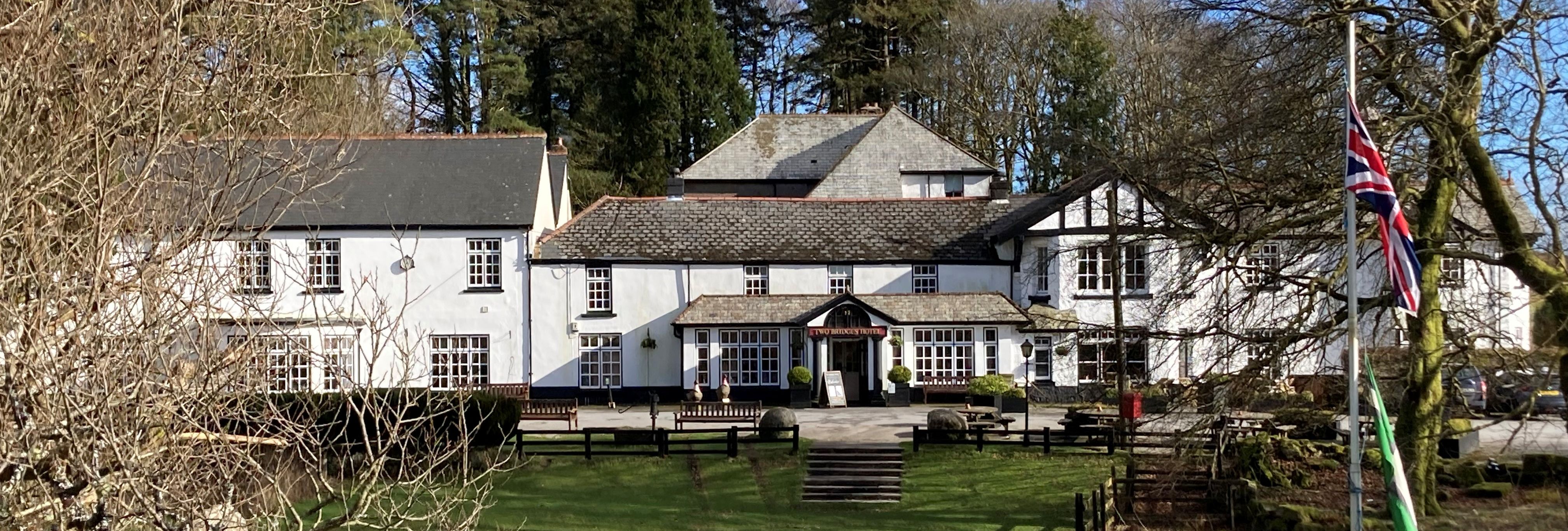 Front view of Two Bridges Hotel