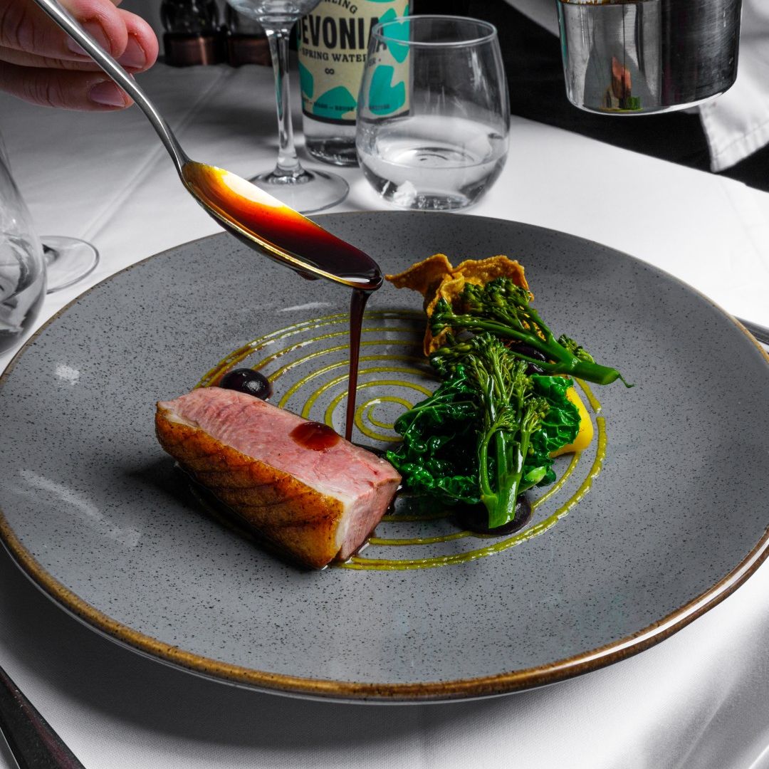 Duck dish served for dinner