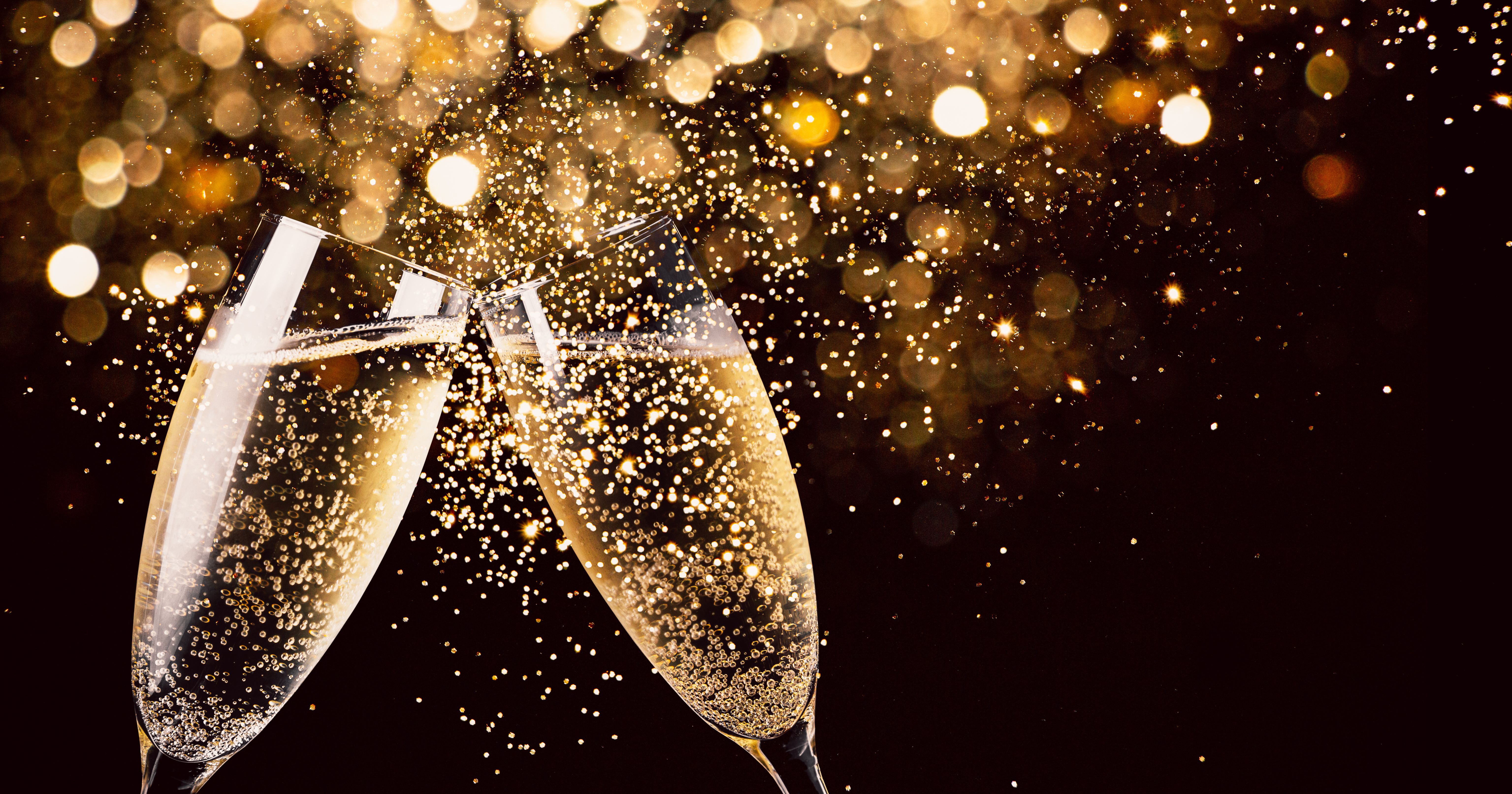 Champagne glasses for new year toast