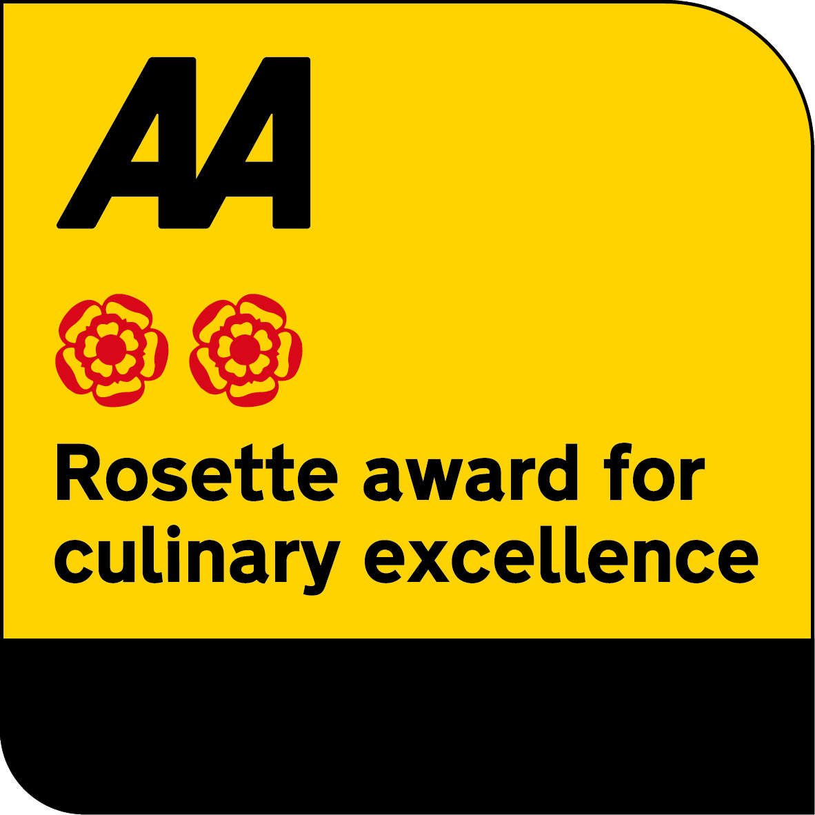 AA 2 Rosette award for culinary excellence badge
