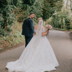 Wedding couple driveway