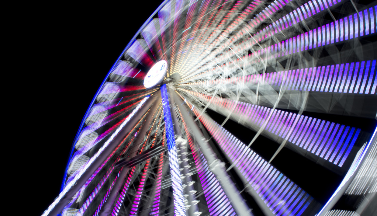 Birmingham Ferris Wheel at Night
