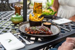 Barbecue ribs and chips