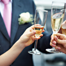 Champagne toast at wedding
