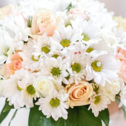 Bride holding wedding bouquet