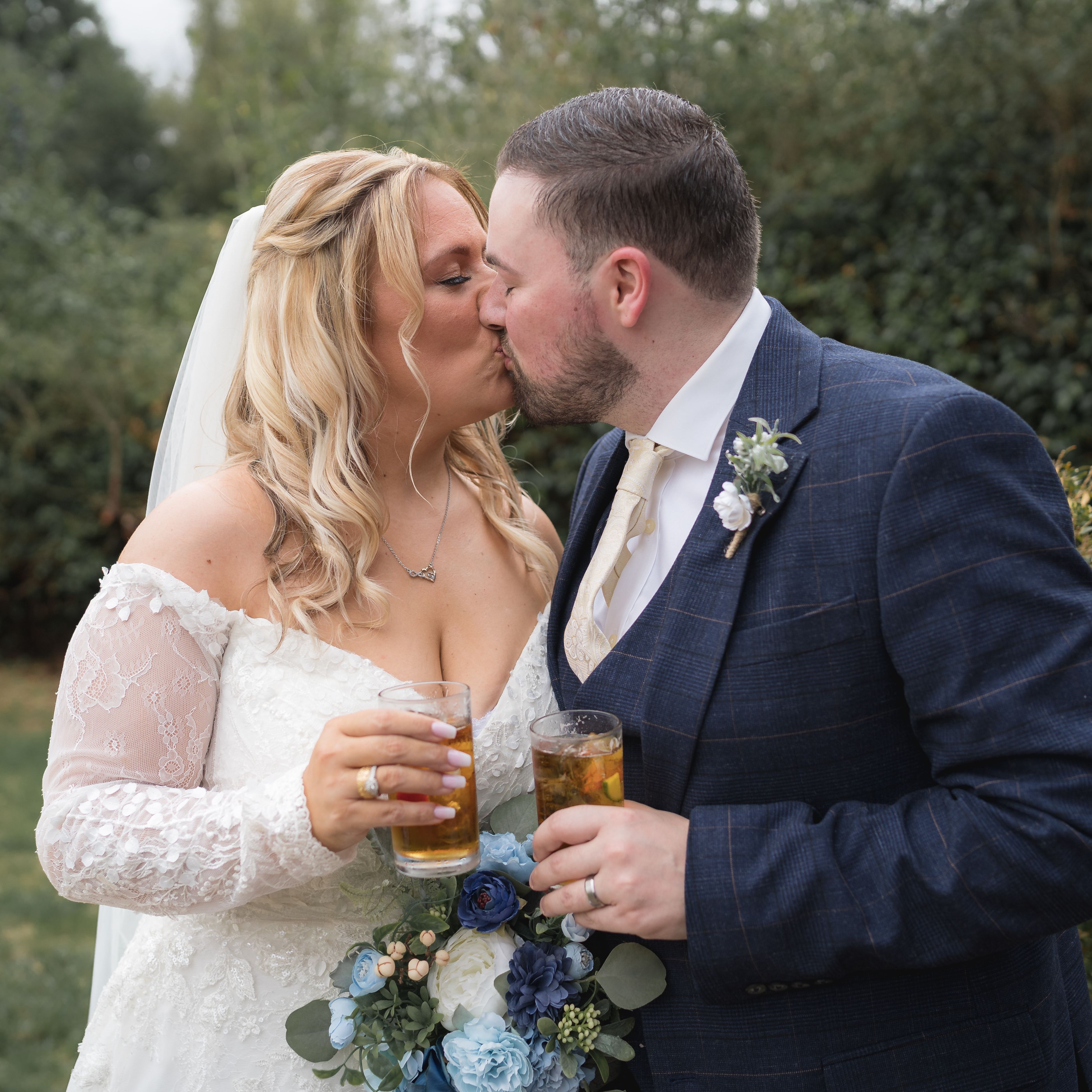 Bride and Groom kissing