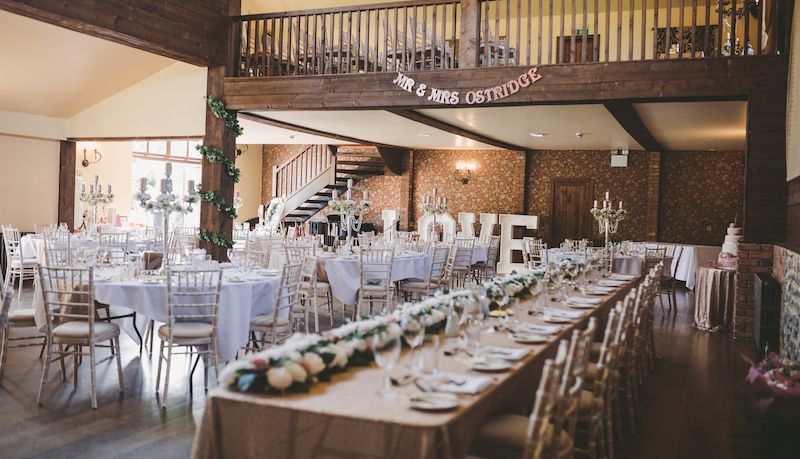 Barn set up for wedding