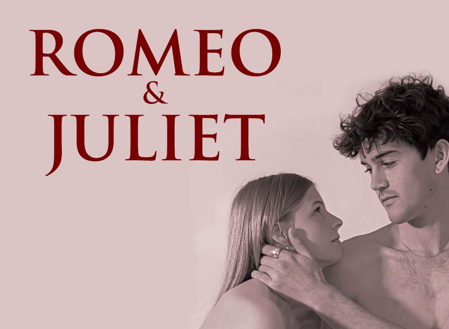 Romeo & Juliet promotional image showing two young people looking at each other closely.