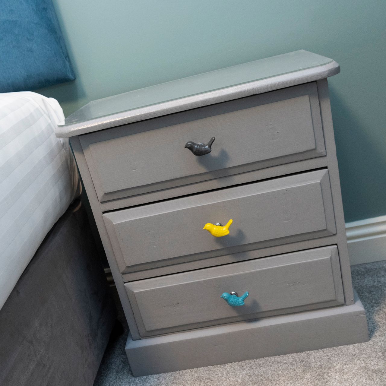 Cosy King room bedside table