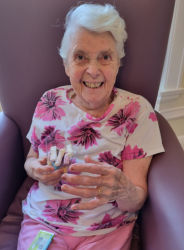 Lady enjoying sweets