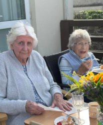 Women sitting outside