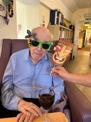 Man with funny glasses