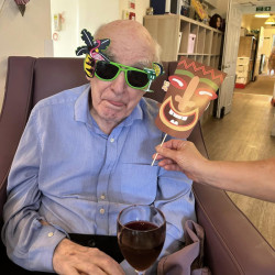 Man with funny glasses
