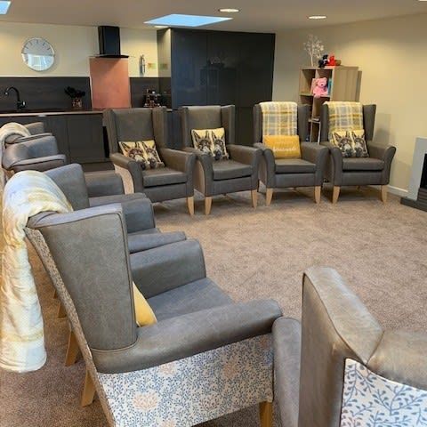 Care home lounge comfy chairs