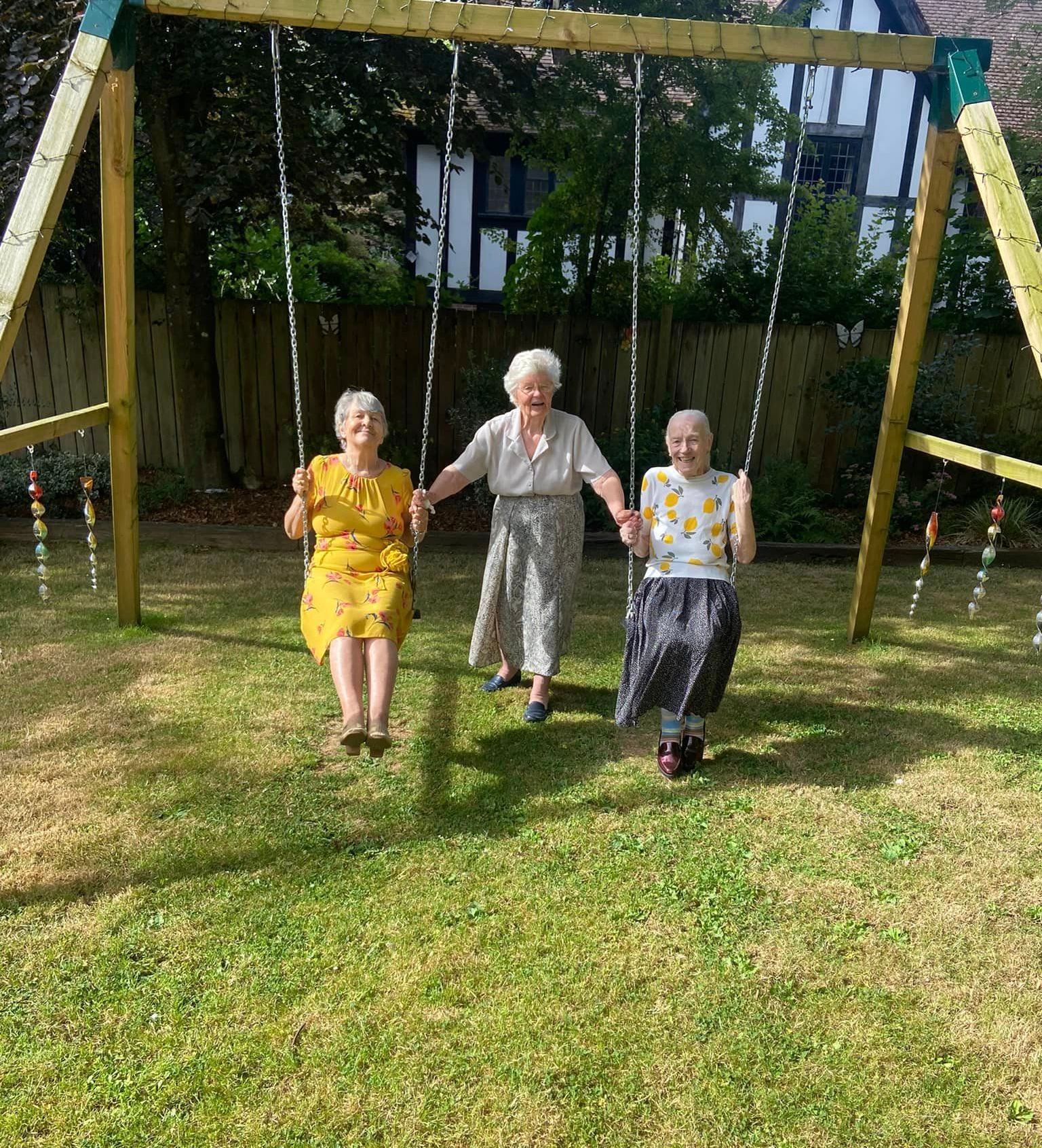 Ladies on the swings