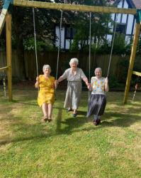 Ladies on the swings