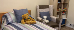 Bedroom with Stripey Bedding