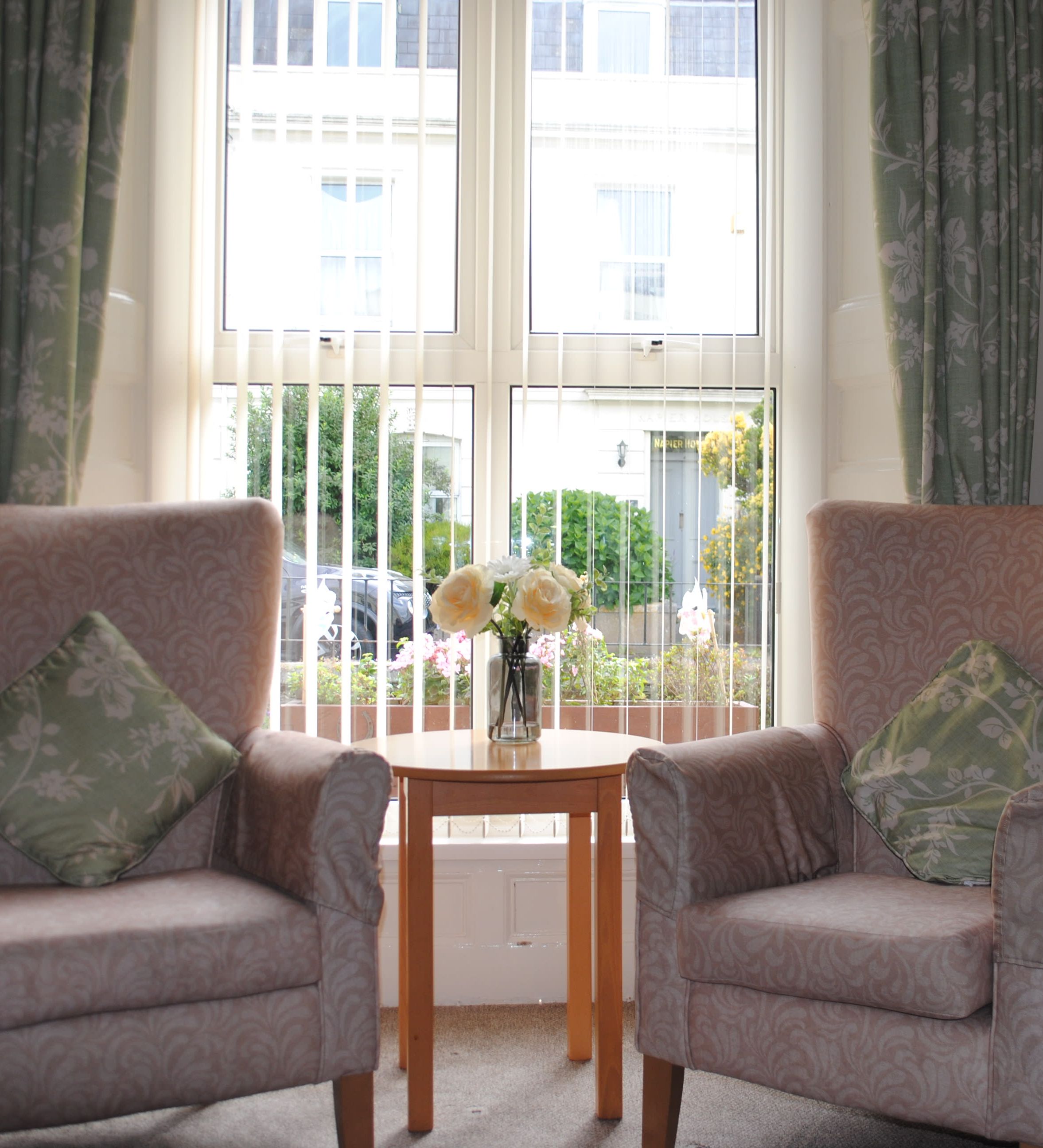 Armchairs in a bedroom