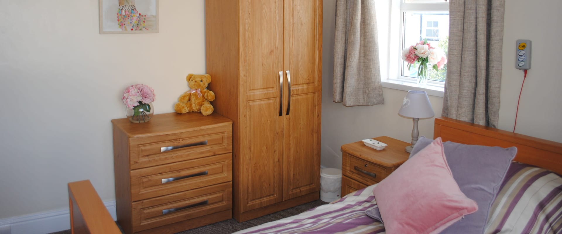 Light bedroom with wardrobe
