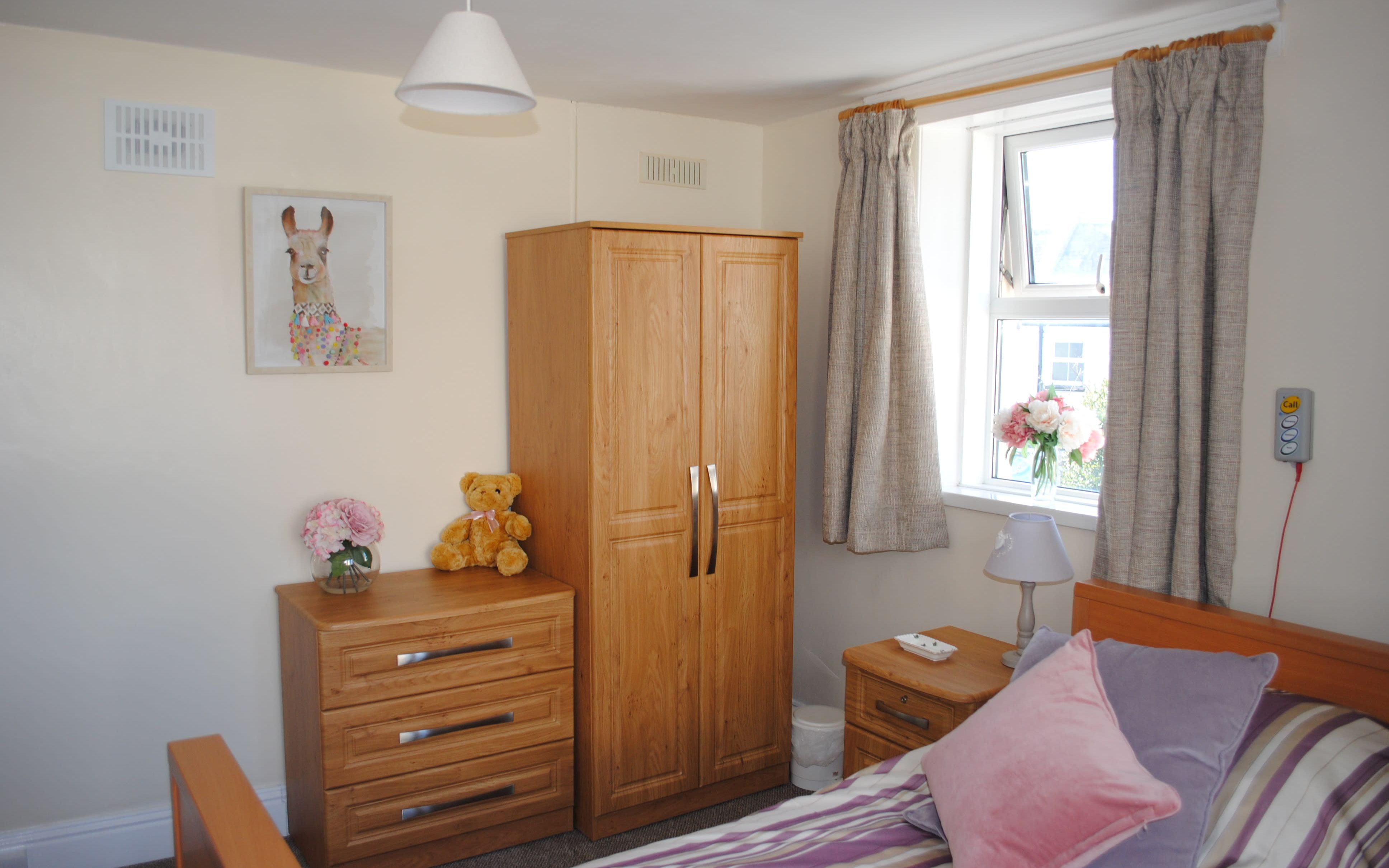Light bedroom with wardrobe