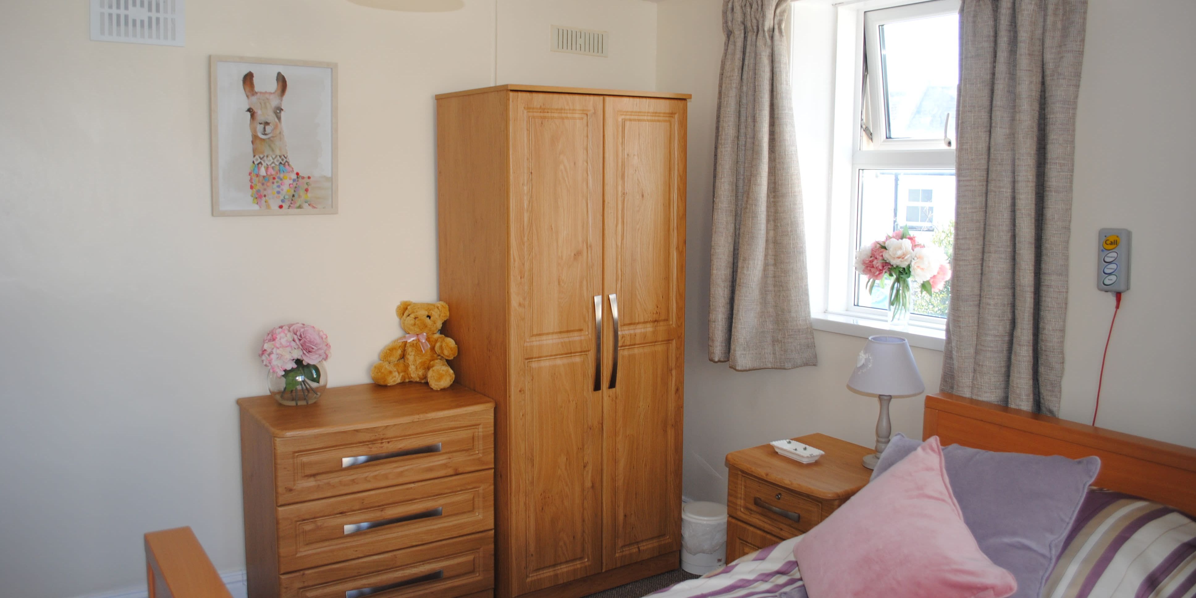 Light bedroom with wardrobe
