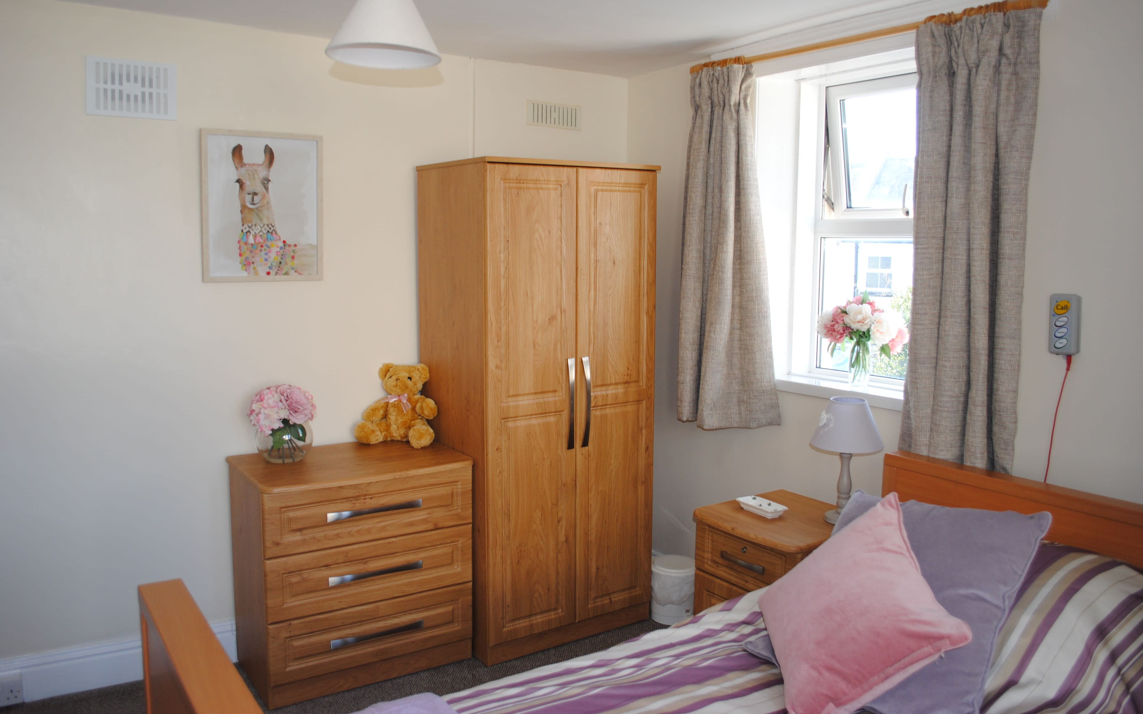 Light bedroom with wardrobe