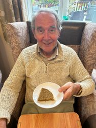Enjoying some cake