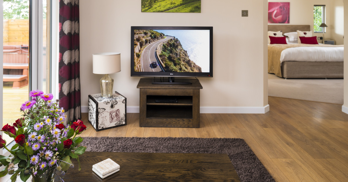 Honeydale lodge living space in Yorkshire