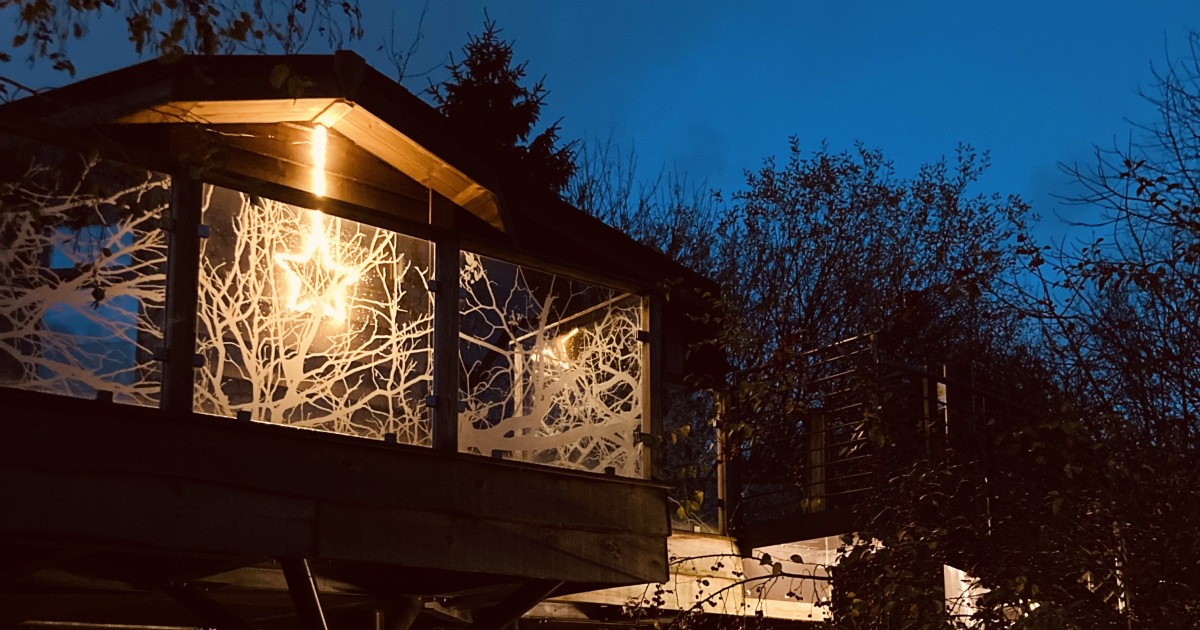 Treehouse at night