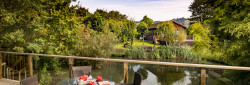 MillPond Lodge decking overlooking the pond