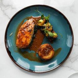 Fish dish with cooked veg