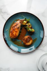 Fish dish with cooked veg