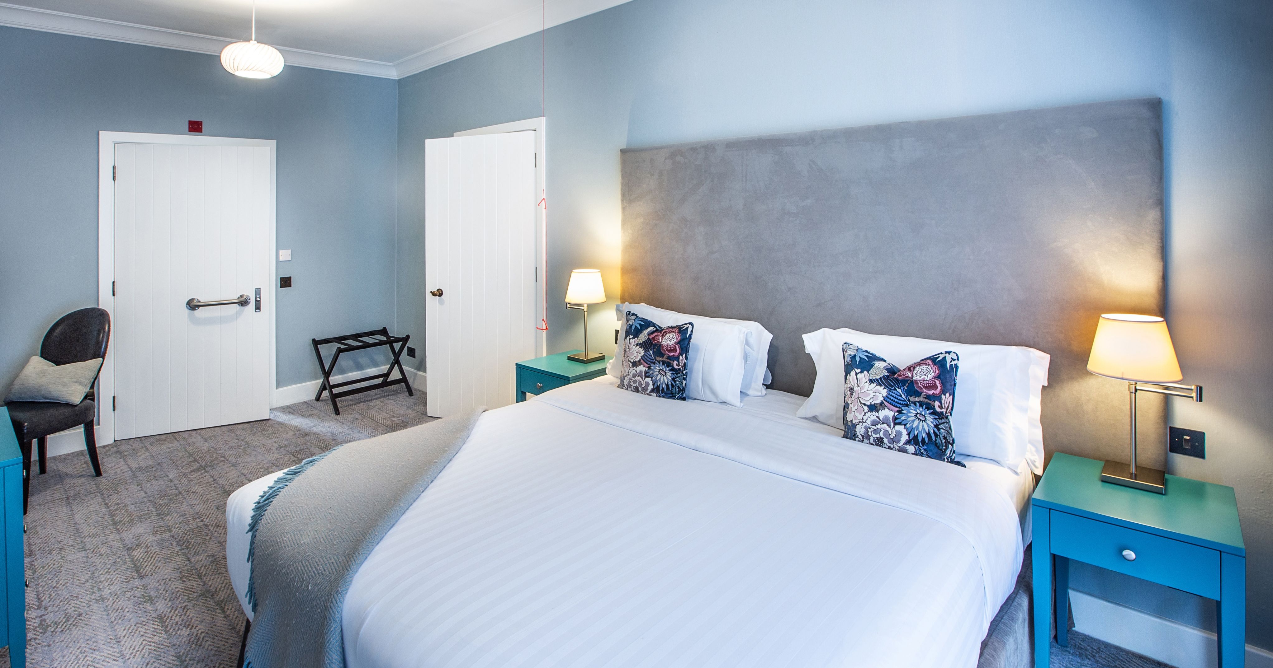 Bedroom with accessible door ways and accessible bathroom