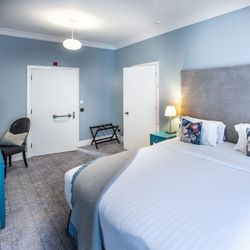 Bedroom with accessible door ways and accessible bathroom