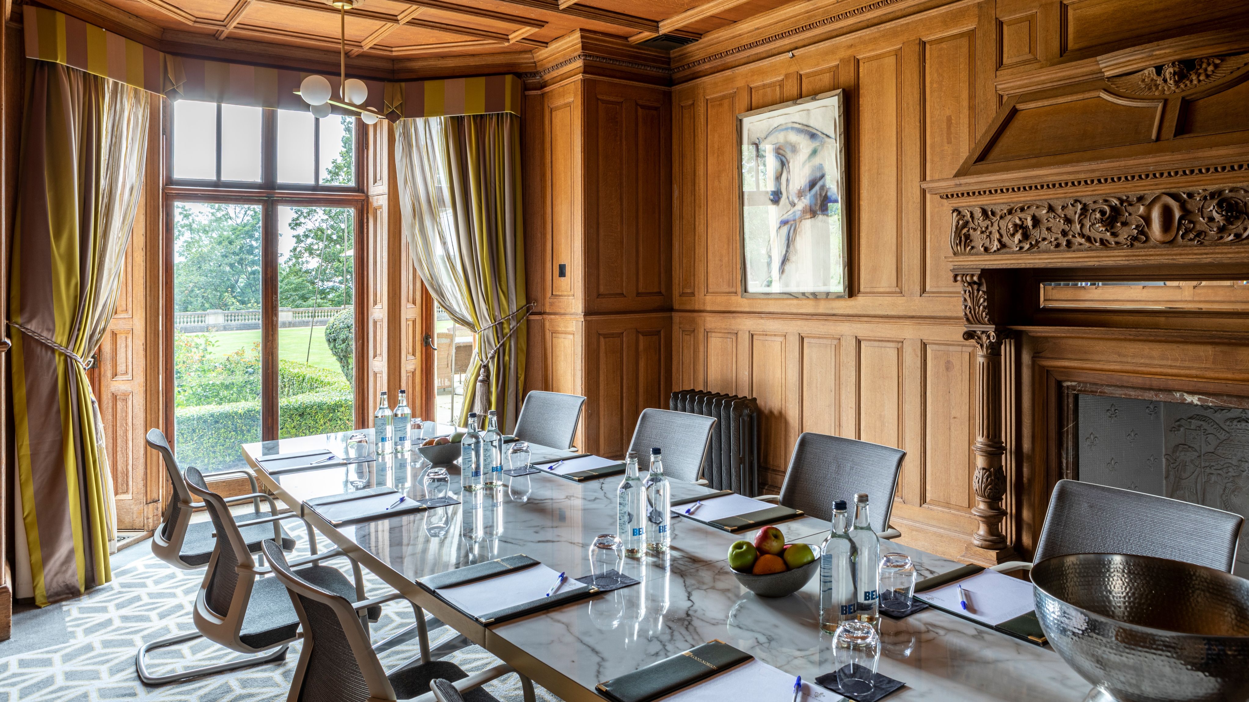 The boardroom set up in boardroom style