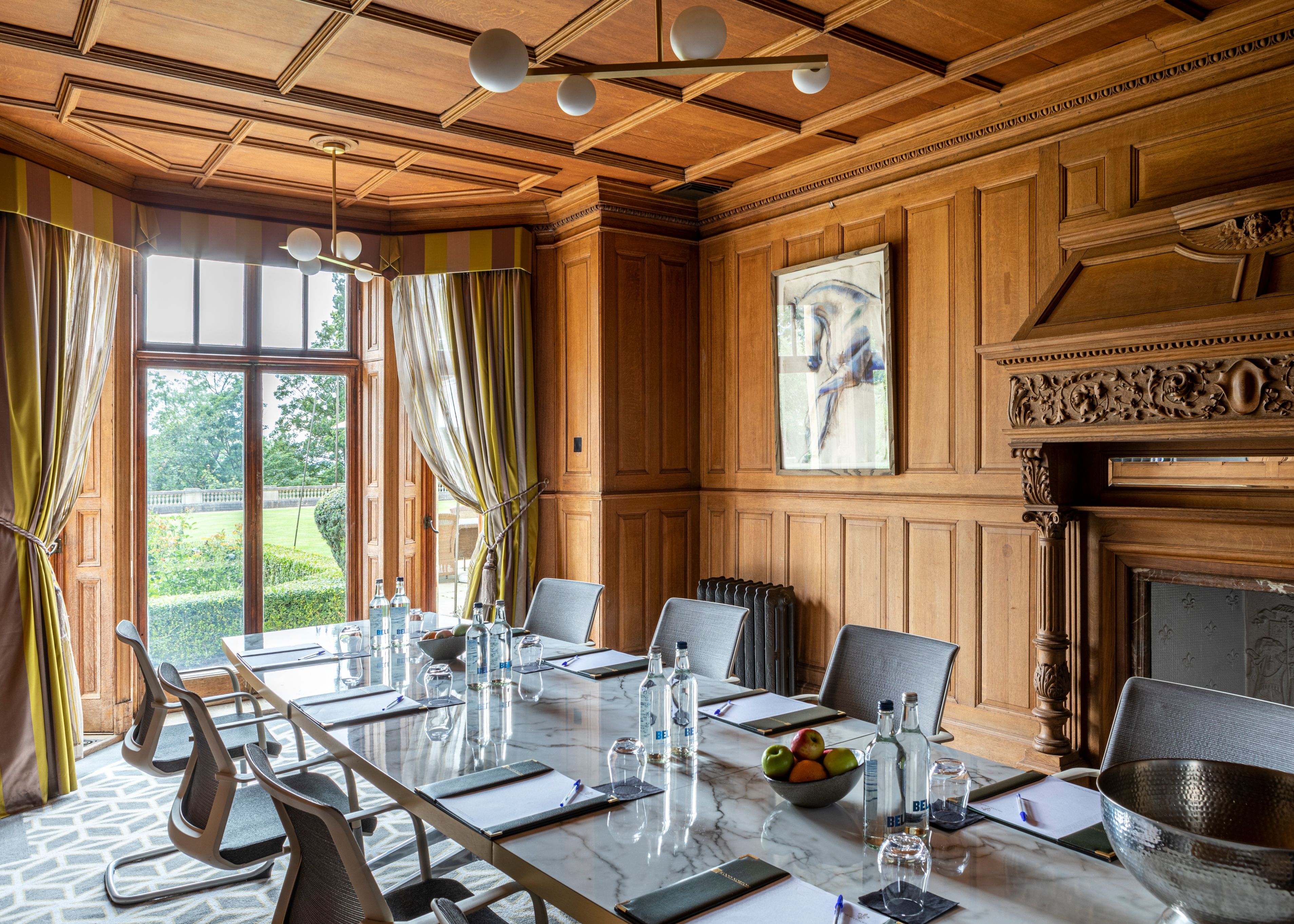 The boardroom set up in boardroom style