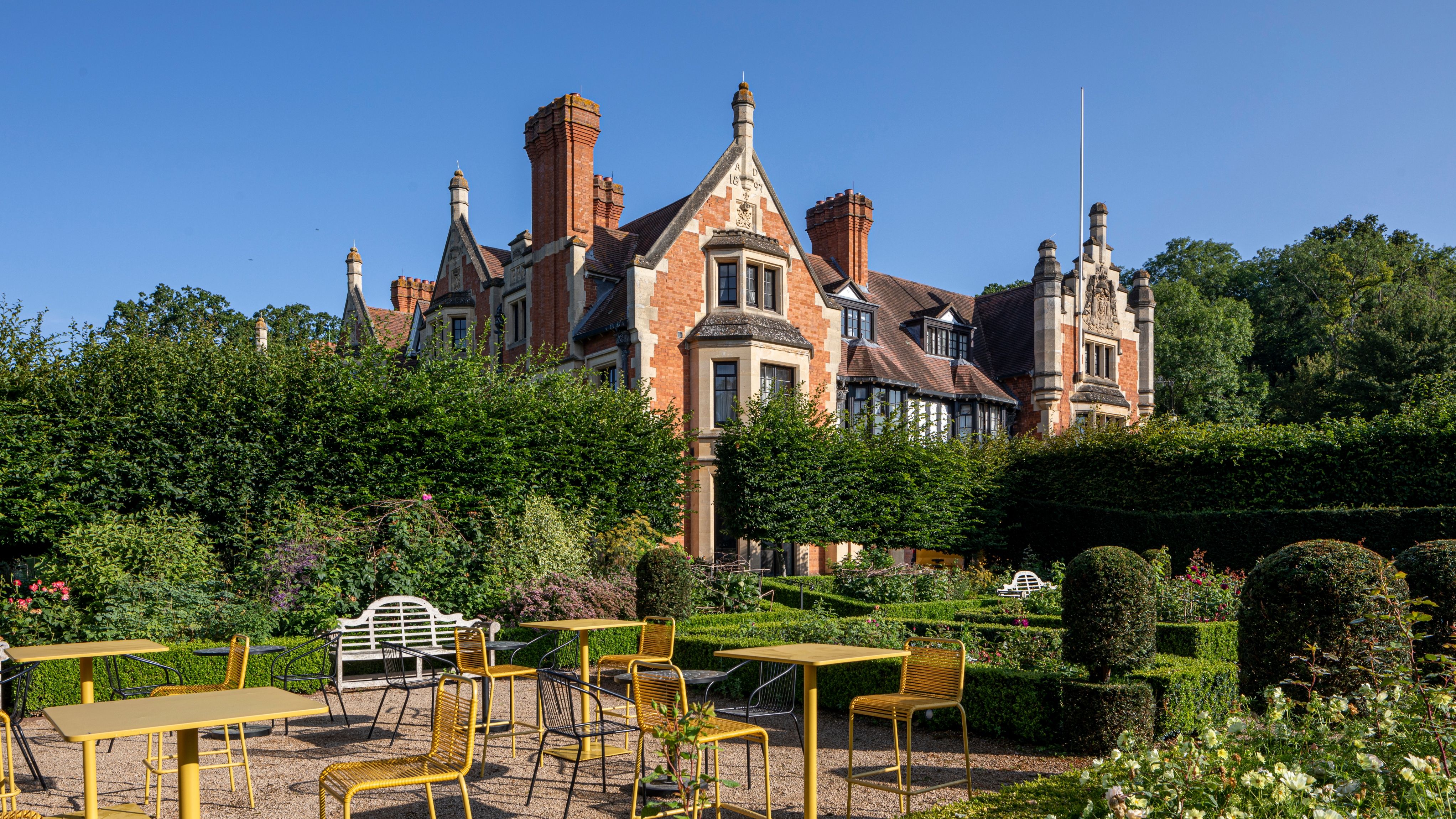 Wood norton exterior with outdoor seating area