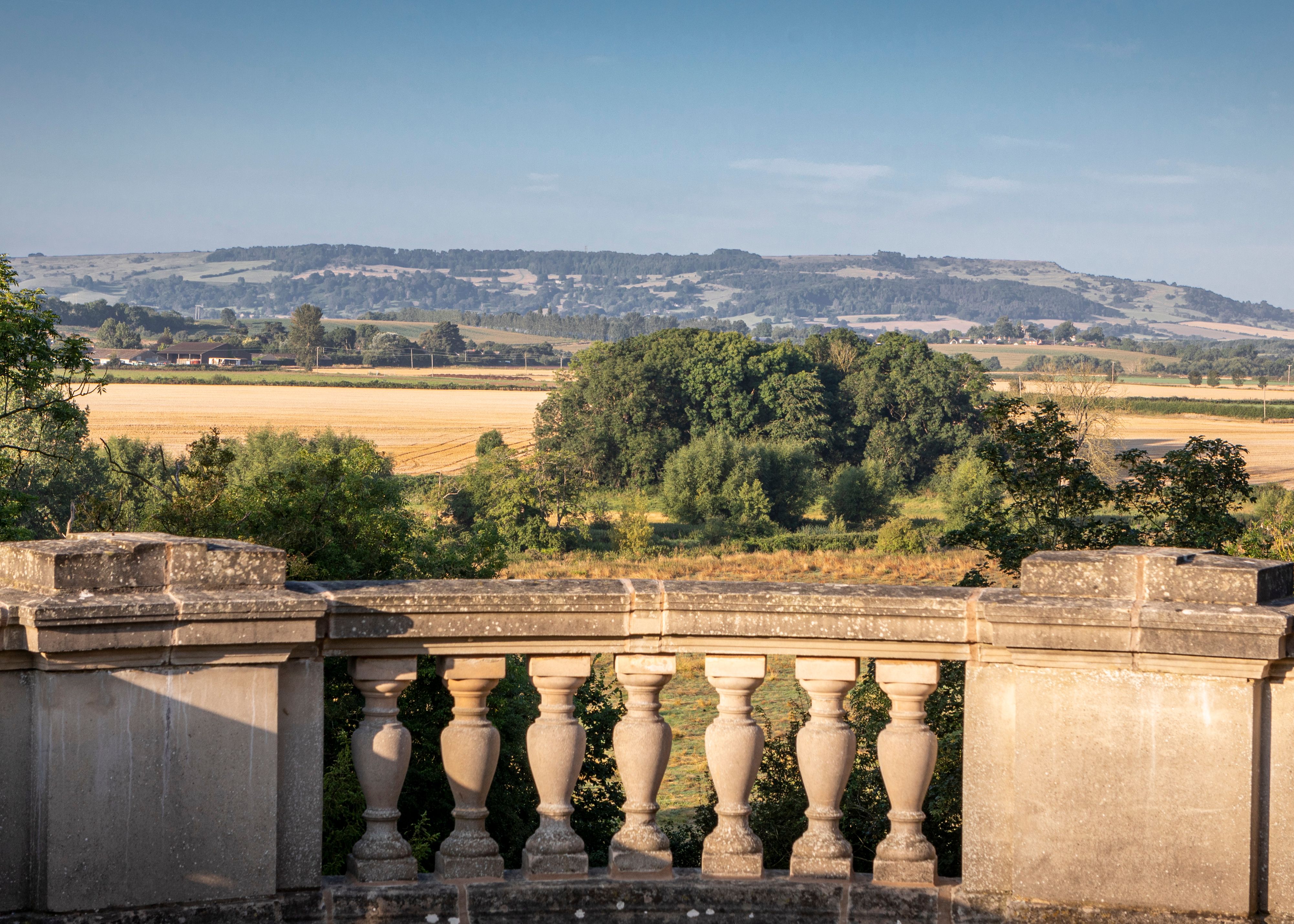 Views of Bredon Hill and The Cotswolds from the Gardens of The Wood Norton