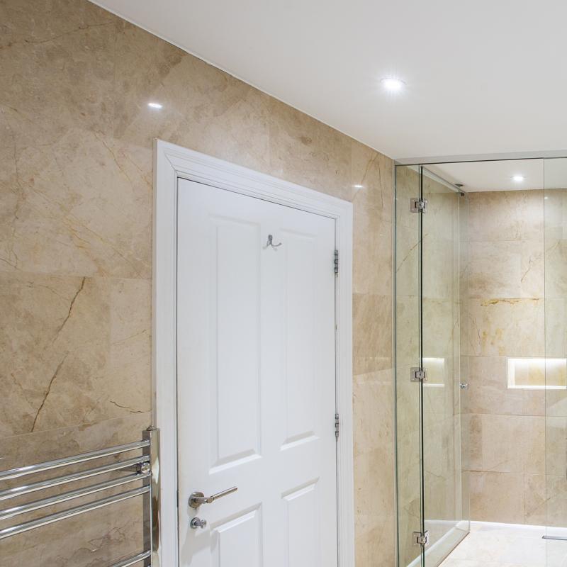Bathroom with large walk in shower