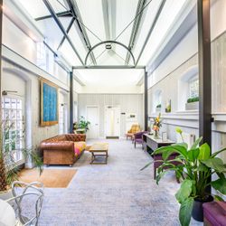 Large room with glass ceilings