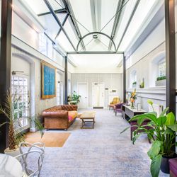 Large room with glass ceilings